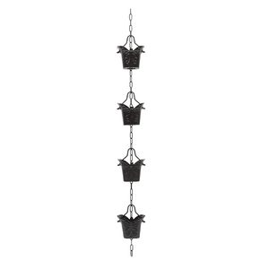 Chaîne de pluie décorative suspendue en métal, design antique tendance, avec coupelles festonnées, pour la maison, le jardin et l'extérieur, taille personnalisée - Product Image 4