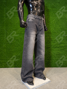 Jean large délavé bleu vintage pour femme, taille haute, décontracté, en denim, idéal pour le printemps - Product Image 3