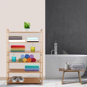 ชั้นวางรองเท้าไม้ไผ่ 6 ชั้น สำหรับจัดเก็บรองเท้า ชั้นวางรองเท้าแบบตั้งพื้นสำหรับทางเข้าบ้าน - Product Image 6