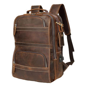 Mochilas personalizadas de diseño para portátiles, de cuero PU, para la escuela, negocios, deportes, viajes, mochila de cuero para hombre - Product Image 5