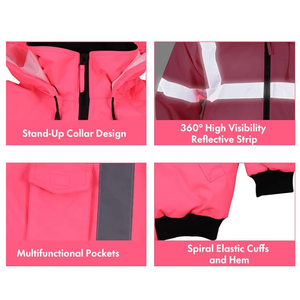 Chaqueta de Seguridad Ecológica de Tela de Poliéster Reciclado con Tiras Reflectantes de Alta Visibilidad, Ropa de Trabajo de Energía Limpia Verde - Product Image 4