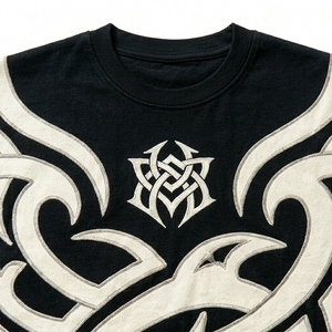 Camiseta Oversize de Alta Calidad para Hombre, Estilo Panel en Contraste, Manga Corta, Cuello Redondo, Estampada, Estilo Urbano - Product Image 6