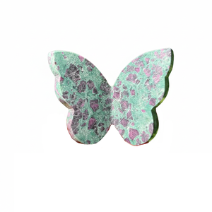 หินฟุชไซต์ทับทิมธรรมชาติแกะสลักปีกผีเสื้อ 3 มิติ หินพลังงานบำบัด ตัวอย่างแร่ธาตุ ของตกแต่งสำนักงาน ขายส่ง - Product Image 1