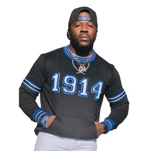 Phi Beta Sigma 1914 <b>Black</b> Chenille Crewneck Sweatshirt for Men Comfortable Fit Premium Fabric Greek Fraternity Apparel Casual We - Product Image 1