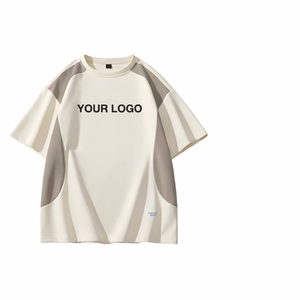 Camiseta Oversize de Punto para Hombre, Mezcla de Poliéster y Algodón, Unisex, Transpirable, con Logotipo Personalizado, OEM, Marca Privada, Venta al Por Mayor - Product Image 1