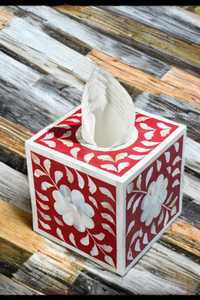 Boîte à mouchoirs PearlLuxe Signature, élégant support avec incrustation de coquillages et motif personnalisé pour la décoration de la maison, des hôtels et des bureaux de luxe - Product Image 2