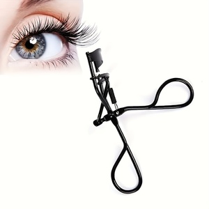 Recourbe-cils noir pour salons de beauté et usage personnel, outil de maquillage doux pour recourber les cils avec coussinet de rechange - Product Image 3