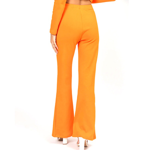 Elegant Style Thick Fleece Women's Flare Sweatpants Unique Designer Made High Stretchable Ankle Length <b>Trousers</b> In Low MOQ - Product Image 5