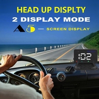 WiiYii A5 Compteur de vitesse GPS HUD pour pare-brise, double affichage, écran LED de 3,5 pouces, connexion Type-C, universel pour toutes les voitures