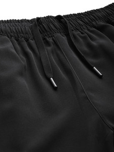 Ensemble de survêtement décontracté noir pour homme, éco-responsable, avec fermeture éclair intégrale, respirant, en polyester, deux pièces, coupe classique, pour l'automne - Product Image 4