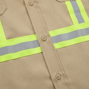 Chemises réfléchissantes à manches longues haute visibilité pour hommes, douces et confortables, vêtements de travail pour ouvriers d'usine, chemises à manches longues avec fermeture boutonnée - Product Image 4