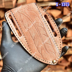 Funda de Cuero Premium para Cuchillo de Panqueques, Funda Horizontal de Cuero Vacuno para Cuchillo Plegable, Doble Presilla para Cinturón, Táctica EDC, Precios de Fábrica - Product Image 2