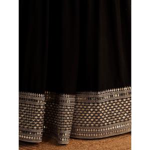 Atractivo negro bordado Georgette desgaste de fiesta Lehenga Choli - Product Image 1