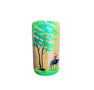 Bamboo <b>cup</b> painting special hand crafted <b>desk</b> pen <b>holder</b> eco friendly Vietnamese cultural souvenir home office decoration. - Product Image 2