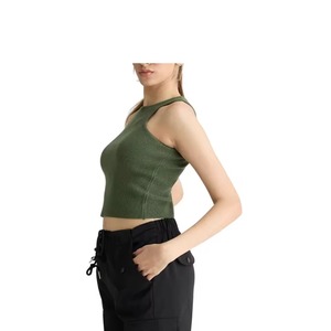 Top Corto de Punto Casual para Mujer, Tallas Grandes, Personalizado al por Mayor, Sin Mangas, Ligero, Transpirable, Ecológico, para Gimnasio, Yoga y Entrenamiento - Product Image 3