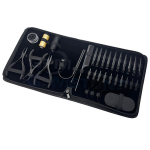 Complete Hair Extension Tool Kit Set – 2 Hole Micro <b>Beads</b> Closer Opener Pliers Hair Gripper Loop Hook Clips <b>Needles</b> & Thread - Product Image 1