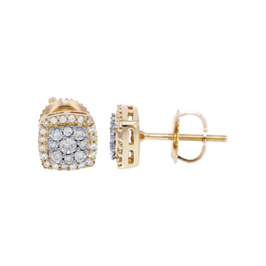 0.30 Ct Natural Brilliant Cut Diamond Square Cluster <b>Stud</b> <b>Earrings</b> 10k Solid Gold Minimalist Luxury Women Gift Party Wedding - Product Image 1