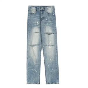 Best Manufacturing Top Quality Whole Sale Price <b>Men's</b> Distressed Trouser Denim Streetwear <b>Jeans</b> for <b>Men's</b> Distressed Trouser - Product Image 5