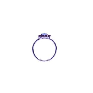 Anillo Clásico de Plata de Ley 925 con Topacio Azul y Rodolita, Joyería Plateada para Mujer, Ideal para Bodas - Product Image 2