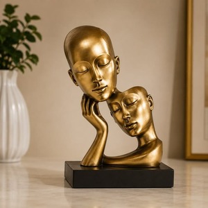 Contemporary <b>Bronze</b> Abstract Love Sculpture Figurine Artistic Handmade Tabletop Decor for Living Room Anniversary <b>Gift</b> - Product Image 3