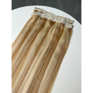 Extensions de cheveux humains vierges vietnamiens bruts, lisses comme des baguettes, blondes avec mèches, à clipser, de qualité supérieure, vente en gros - Product Image 6