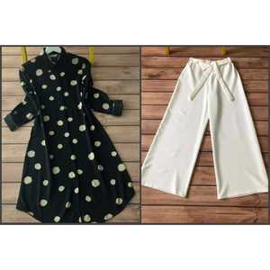 DESIGNER RAYON IMPRESSION NUMÉRIQUE TOP DE TRAVAIL PALAZZO BLANC - Product Image 1