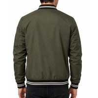 Veste Safari Homme Vert Olive, Fermeture Éclair, Style Décontracté, Coupe-Vent, Imperméable, Extérieur en Polyester Écologique, Coupe Droite