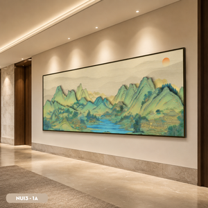 Peinture murale de paysage en soie de haute qualité, œuvre d'art élégante faite à la main, décoration intérieure, OEM ODM, usine du Vietnam - Product Image 2