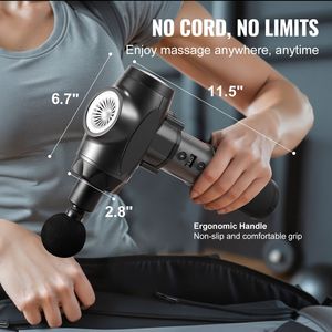 Pistolet de massage des tissus profonds avec 9 niveaux de vitesse et 6 têtes de massage, batteries 24V 2500mAh, masseur musculaire à percussion pour athlètes - Product Image 5