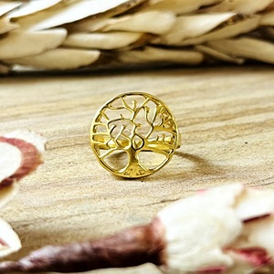 New Arrival Tree Of Life <b>Ring</b> Nature Brass Band <b>Ring</b> For Women 18k Gold Plated Bohemian Life <b>Statement</b> <b>Ring</b> For Wholesale/OEM - Product Image 2