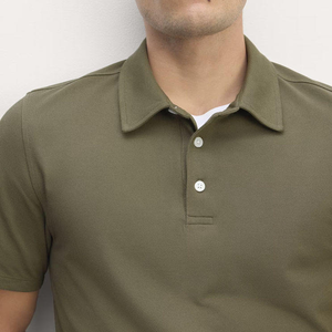 Chemise à col rond pour homme en polyester recyclé, nouvelle mode, sport, coton vert olive original, séchage rapide, respirante, polos - Product Image 4
