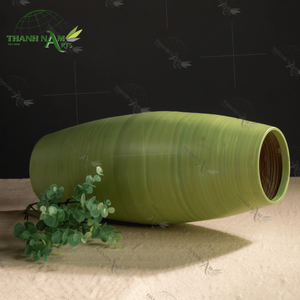 Jarrón de bambú hilado personalizado OEM, jarrón de madera para arreglos florales decorativos hechos a mano ligeros y ecológicos - Product Image 3