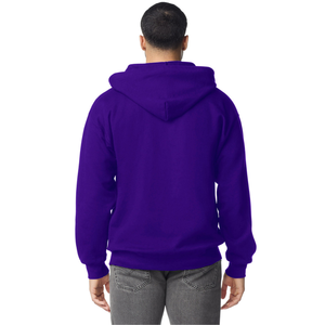 Sudadera con capucha completa con cremallera para adultos, morada, personalizada, informal, de forro polar suave, para hombre y mujer, ropa al por mayor - Product Image 3