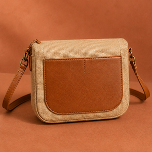Jute Material Crossbody Handbag Large Capacity Zipper Closure Single Strap Fashion <b>Satchel</b> Eco-Friendly Durable <b>Women</b> Travel - Product Image 2