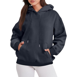 Women's Red Hooded Sweatshirt 100 Cotton Knitted Casual Autumn Wear Full Sleeve Pockets Unlined Breathable - Product Image 3