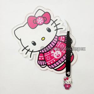 Pinzas con Punta Acrílica Curva con Recubrimiento de Polvo Negro, Llavero con Diseño de Hello Kitty, Mariposa y Flor, Logotipo Personalizado, Pegamento Multifuncional para Pestañas - Product Image 3