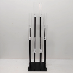 Wedding Props 9-Arms Black Metal <b>Candle</b> <b>Holders</b> Table Centerpiece <b>Tall</b> <b>Candle</b> <b>Holder</b> Candlestick for Wedding Decoration - Product Image 3