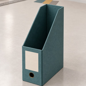 Boîte de rangement pour documents en papier, organiseur de dossiers, support de rangement incliné avec panneau pour étiquettes, pour le bureau et la maison - Product Image 5