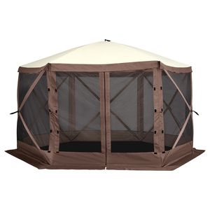 Gazebo Pop-Up a Strato Singolo con Tenda a 6 Lati 12.5x1 con Teli Antivento Rimovibili e Finestre a Rete, Riparo Solare - Product Image 5