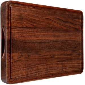Planche à découper ronde en bois avec poignée pour la cuisine ou comme planche de service - Product Image 5