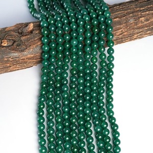Cuentas redondas lisas de ágata verde natural de 4MM, 6MM, 8MM, 10MM, cuentas sueltas de ágata para la fabricación de joyas, collar, pulsera, venta al por mayor - Product Image 3