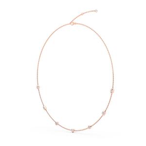 Collier chaîne avec diamants de laboratoire multiformes (cœur, radiant, marquise, rond) 1,09 CTW en or rose 9K, 18 pouces, VS+, Luxe - Product Image 1
