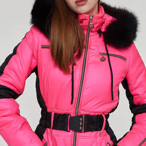 Traje de Esquí Cortavientos Personalizado de Alta Calidad, Impermeable, con Costuras Selladas, Chaqueta de Esquí con Capucha para Mujer, Ropa Deportiva de Nailon/Algodón - Product Image 6