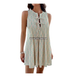 Robe bohème colorée, nouvelle mode indienne, Kurti de créateur, haut pour fille, tunique imprimée à la main, robe en coton pour femme - Product Image 4