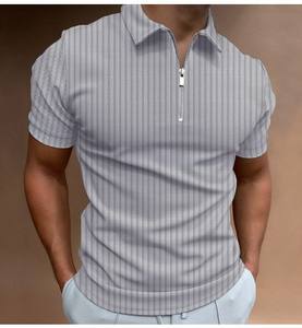 T-shirts pour hommes T2 INTERNATIONAL de luxe, anti-rides, à motif uni, mélange polyester/coton, qualité supérieure, manches courtes, vente en gros - Product Image 3