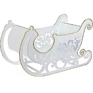 Luxury Style High on Demand Wooden <b>Christmas</b> Sleigh for <b>Table</b> Top Decoration Vintage Natural Finished <b>Christmas</b> Sledge Ornament - Product Image 3