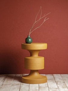 SWT 2025 Carved <strong>Round</strong> Solid Wood Top Side <strong>Table</strong> Pedestal <strong>End</strong> <strong>Table</strong> For Livingroom - Product Image 4