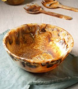 Handmade resin bowl epoxy <b>decorative</b> fruit bowl glossy finish modern design <b>kitchen</b> decor centerpiece stylish gift <b>item</b> - Product Image 1