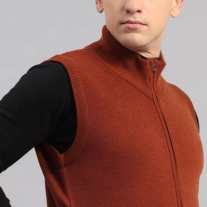 Pulls en tricot pour hommes chauds et élégants pour l'hiver, avec fermeture éclair, logo brodé personnalisé - Product Image 6