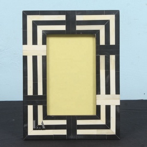 Eco-Friendly Handmade Customized Logo UV Printing Bone Inlay Wood Modern <b>Rustic</b> Tabletop Horizontal 2 Color Photo Frame - Product Image 4